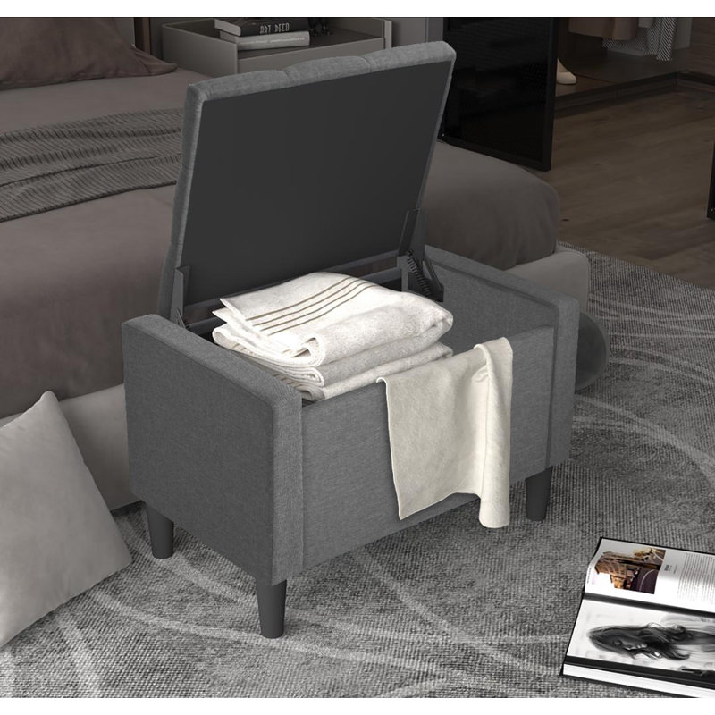 Andover Mills™ Friesen Upholstered Flip Top Storage Bench & Reviews